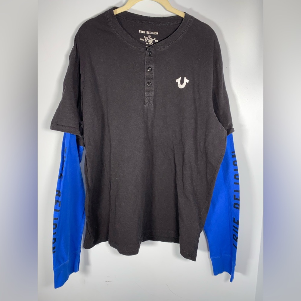 True Religion Henley Two Tone Shirt